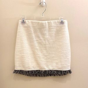 ZARA Tweed Fringe Skirt, Size Small